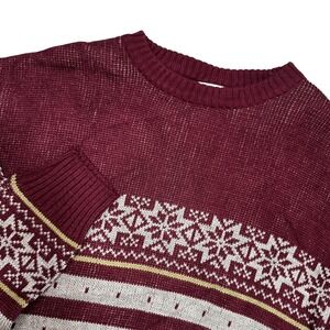 Vtg The Mens Store Sears XL Snowflake‎ Fair Isle Knit Sweater Pullover Holiday